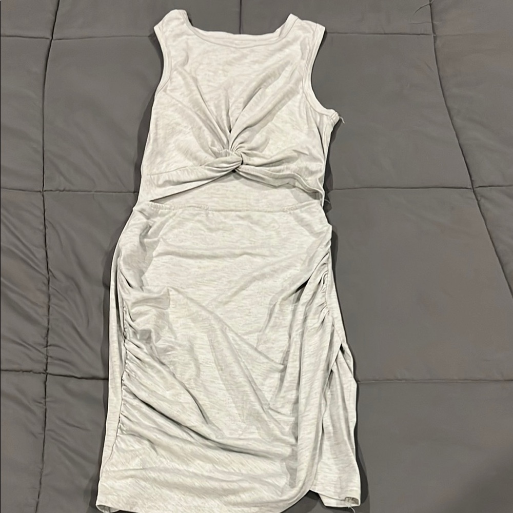 Peekaboo Gray Sleeveless Dress